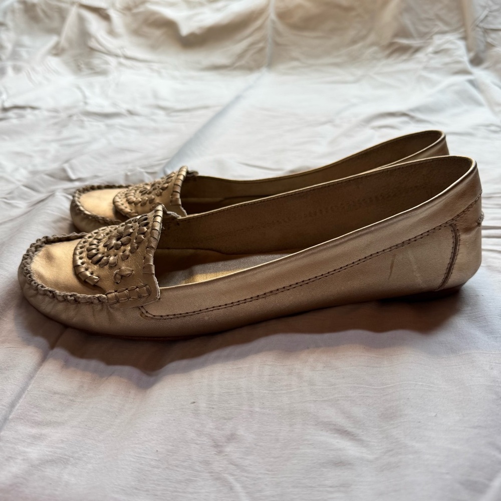 Jack Rogers Women's Metallic Gold Moccasins - Picture 4 of 7